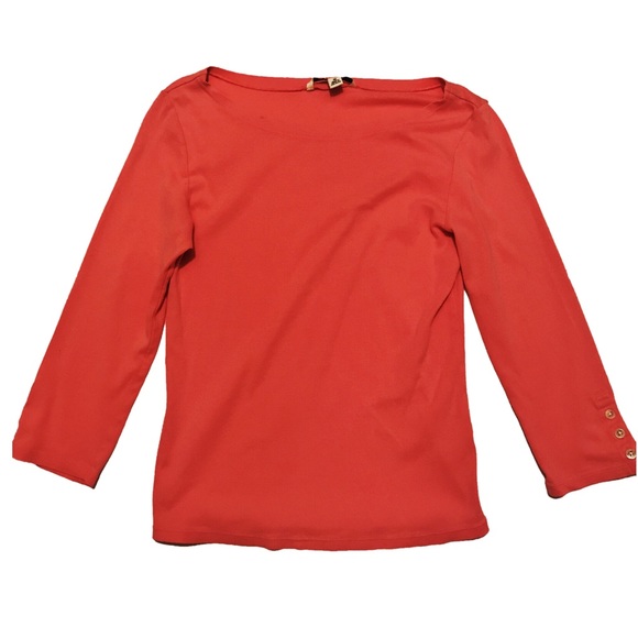 Banana Republic Tops - 🍑BANANA REPUBLIC Long Sleeve Tee in Coral Sz M